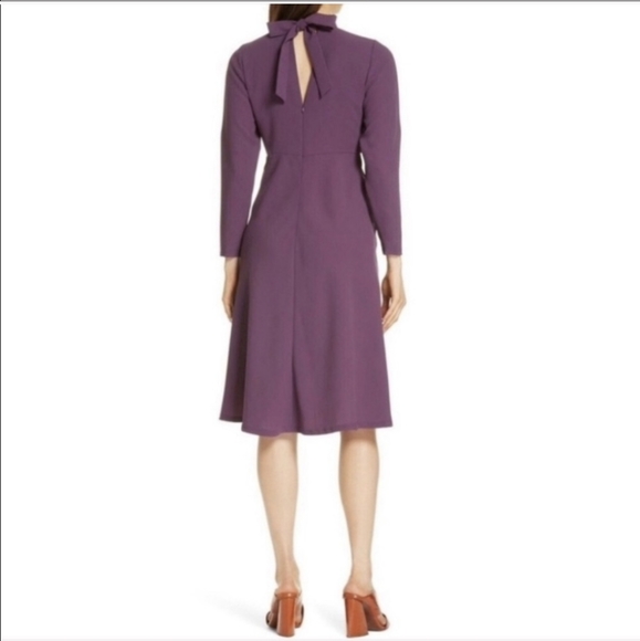 Lewit Purple Long Sleeve Midi Dress | Size 8 - Picture 2 of 7